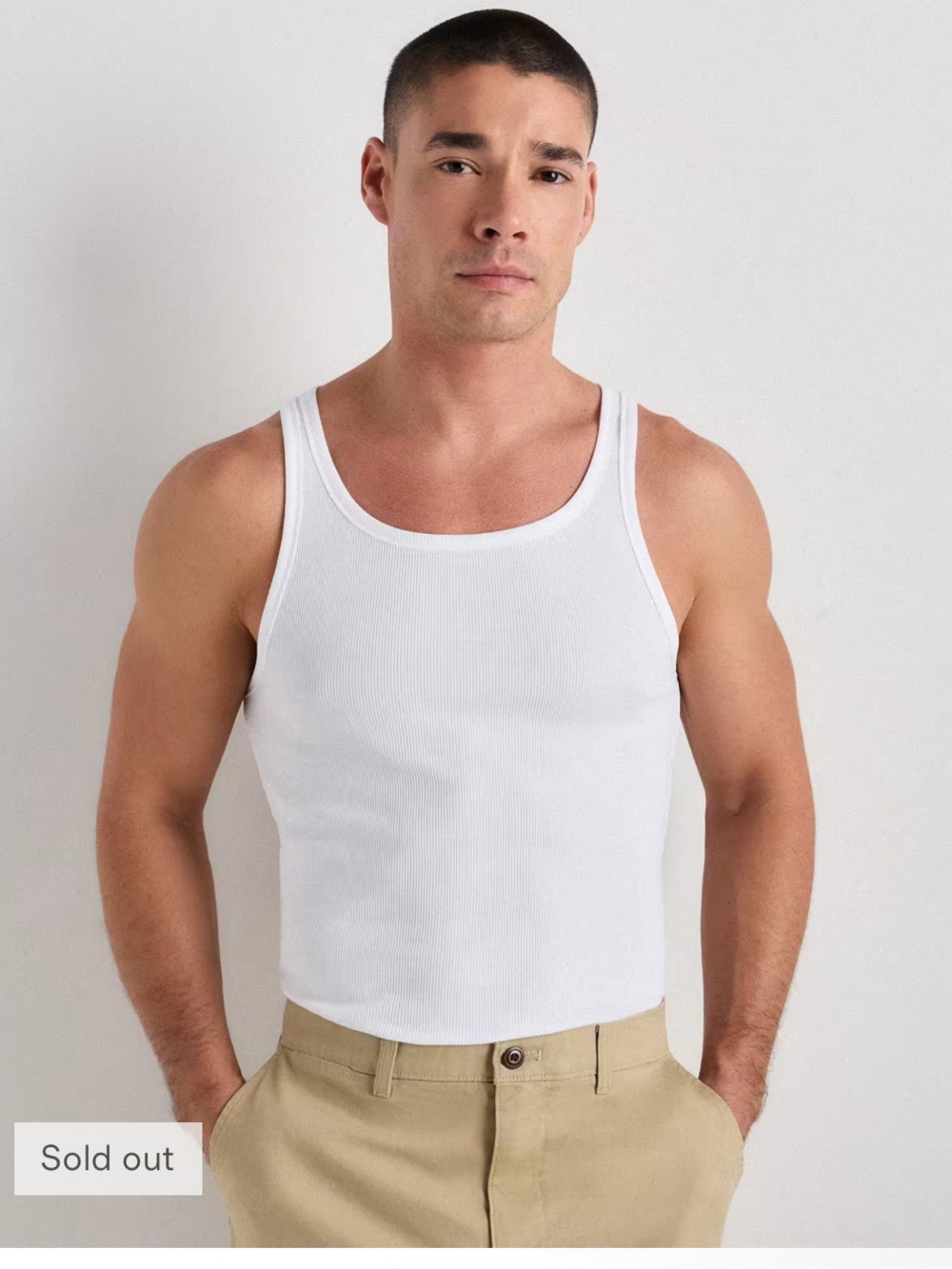 Quince Organic Cotton Micro-Rib Scoop Neck Tank -White